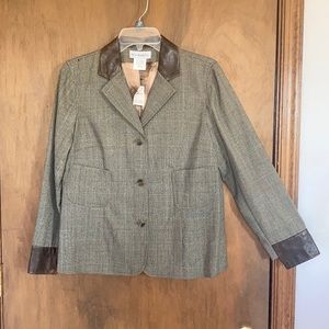 VINTAGE Harve Benard Sport blazer w faux leather accents